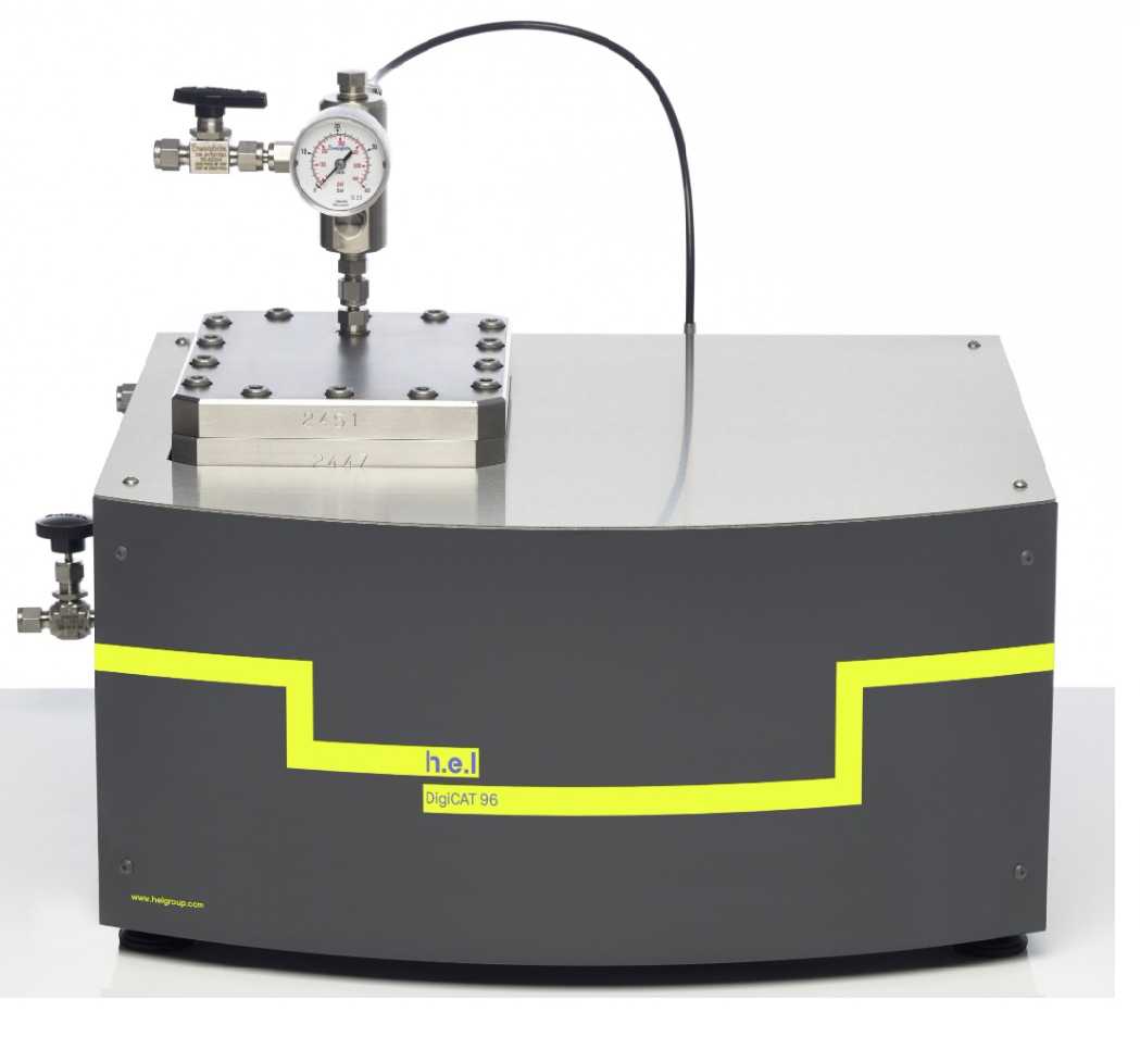 Enlarged view: HEL CAT96 unit, a system allowing the evaluation of catalysts under batch conditions in micro-titer plates format.